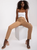 Dark beige trousers with belt by Giulia