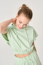 Dagi Mint Green Crop Hoodie