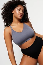 Trendyol Curve Gray Capless Strap Seamless Bralette Bra