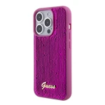 Zadní kryt Guess Sequin Script Logo pro Apple iPhone 15, purpurová