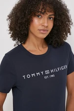 Bavlněné tričko Tommy Hilfiger tmavomodrá barva, WW0WW40276