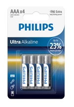 Philips Ultra Alkaline AAA LR03E4B/10 baterie 4 ks