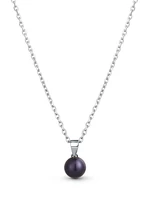 JwL Luxury Pearls Jemný stříbrný náhrdelník s pravou černou perlou JL0836 (řetízek, přívěsek)