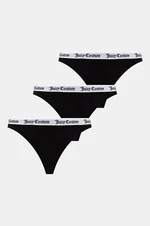 Kalhotky brazilky Juicy Couture DANA THONG PK černá barva, JCLTH224571