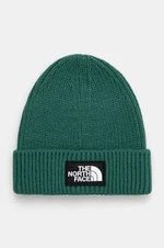 Čepice The North Face TNF BOX LOGO CUFFED BEANIE zelená barva, NF0A7WGCNL11