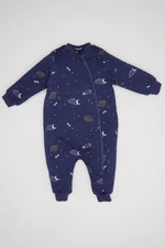 DEFACTO Baby Boy Newborn Fiber Star Patterned Zippered Combed Cotton Long Sleeve Sleeping Bag