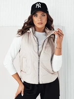 Women's quilted vest TREOS light grey Dstreet