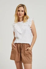 Women's blouse with gathering MOODO - white