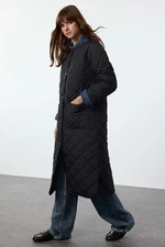 Trendyol Black Regular Pattern Water Repellent Quilted Long Puffer Coat