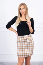 Plaid camel skirt