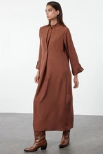 Trendyol Brown Linen Look Woven Kimono & Kaftan Dress