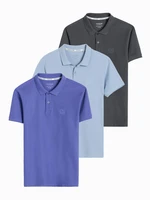 Ombre Set of men's pique knit polo shirts 3-pack