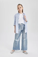 DEFACTO Girls Wide Leg Ripped Detail Wide Leg Jeans