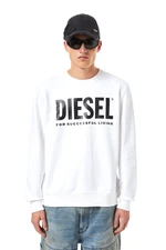 Diesel Mikina - S-GIRK-ECOLOGO SWEAT-SHIR biela