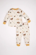 DEFACTO Baby Boy Vehicle Patterned Long Sleeve Top Long Bottom Pajama Set