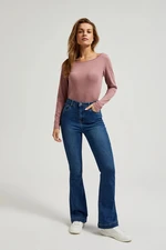 Plain blouse with long sleeves, pink