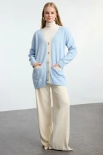 Trendyol Light Blue Color Blocked Knitwear Top-Top Set