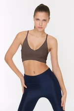 Trendyol Brown Support/Shaping Rope Strap Knitted Sports Bra