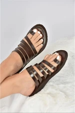 Fox Shoes Brown Genuine Leather Women Sandals