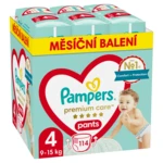 Pampers Premium Care Pants vel. 4 9–15 kg plenkové kalhotky 114 ks