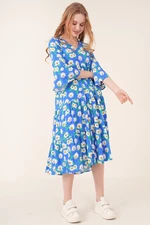 Bigdart 1959 Patterned Viscose Dress - Sax