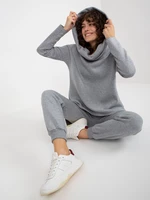 Grey basic tracksuit with asymmetrical sweatshirt