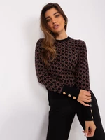 Classic black-brown sweater with pattern