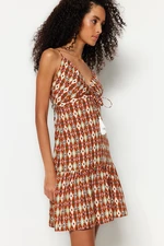 Trendyol Brown Woven Tie Detailed Strap Mini Woven Dress