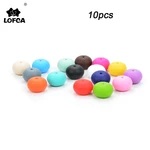 LOFCA 10pcs Abacus Silicone Teething Beads BPA Free Food Grade Beaded Necklace Silicone Chew Bead For Baby Silicone Teether