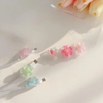 USB Cable Protector Line Cord Protective Case Cartoon Transparent Cover For iPhone Android Charging Cable 1PCS