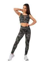 Dámské legíny Nebbia  EKO leggings „Breathe“ mesh 400 camo green S