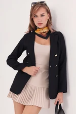 armonika Women's Black Buttoned Jacket