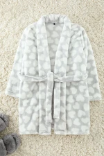 Trendyol Grey Belted Heart Wellsoft Winter Knitted Dressing Gown