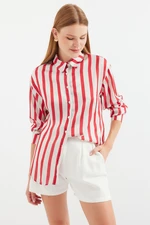 Bigdart 3964 Lightly Flowing Satin Shirt - A.Red