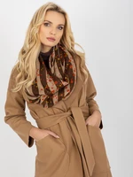 Women's beige scarf with prints