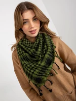 Women's checkered scarf - green