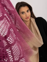 Beige and navy pink scarf with ombré effect