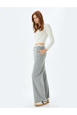 Koton Gray Striped Women's Trousers