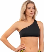 Nebbia One Shoulder Bandeau Bikini Top Black S Strój kąpielowy damski