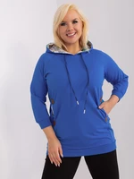 Navy blue plus-size sweatshirt with pockets