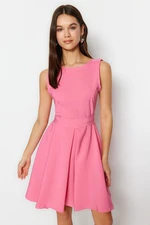 Trendyol Pink Waist Opening Mini Woven Flounce Woven Dress