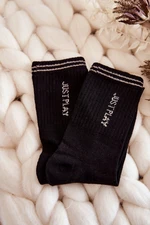 Women's Sports Socks Vertical Just Play Inscription Black