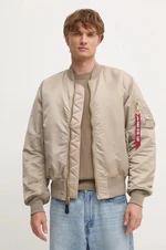 Bomber bunda Alpha Industries béžová barva, zimní