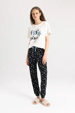 DEFACTO Fall In Love Printed Short Sleeve Pajamas Set