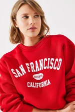 Bianco Lucci Women's Triple Thread Raised San Francisco Printed Sweatshirt MBHS006