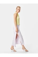 Koton Melis Ağazat X Cotton - Midi Slit Viscose Skirt