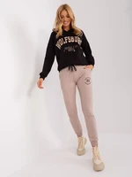 Black-beige two-piece tracksuit