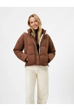 Koton Down Jacket Hooded Inner Plush Lined Pocket Zipper