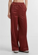 Women's trousers with creases on the sides in dark rust color