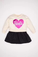 DEFACTO Baby Girl Crew Neck Barbie Long Sleeve Sweatshirt Dress